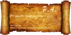 Prasch Auguszta névjegykártya